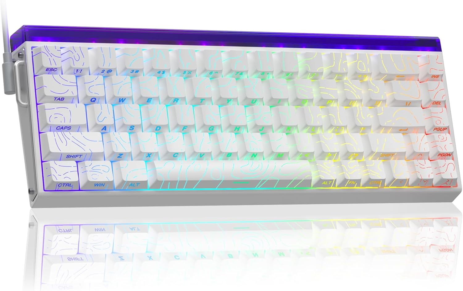 AULA Hero 68 HE 60% Gaming Keyboard Wired, Hall Effect Magnetic Switch Keyboard With 8K Hz Polling Rate, Side Printed PBT Keycaps, RGB Backlit Light B