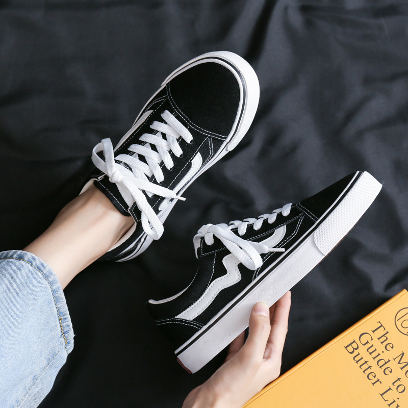 Three Times Low To Help Classic Canvas Shoes Women And Men Super Fire Ins Couple Style Sneakers Korean Version All-match Student Casual Shoes