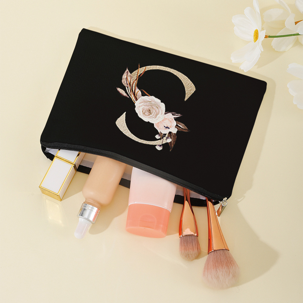 Cosmetic bag printed letter cosmetic bag, women's storage bag, toiletry bag, portable clutch bag