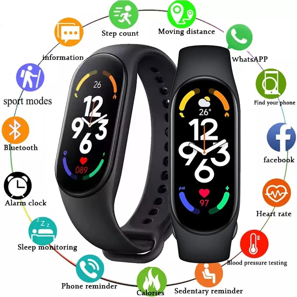 Smart Watch Men Women Smartband Heart Rate Smartwatch Fitness Tracker Blood Pressure Sport Smart Bracelet for iOS