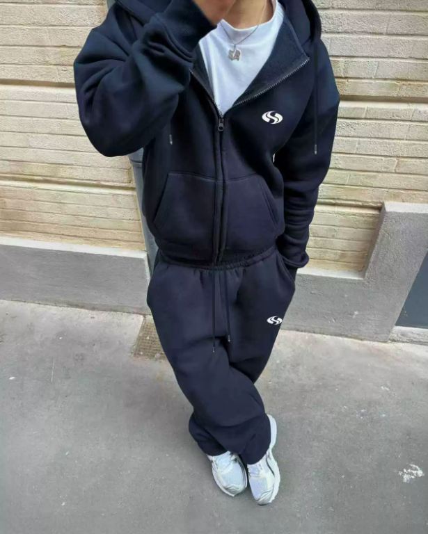 Streetwear Hip-hop Zip-up Cardigan Loose Printed Tracksuit