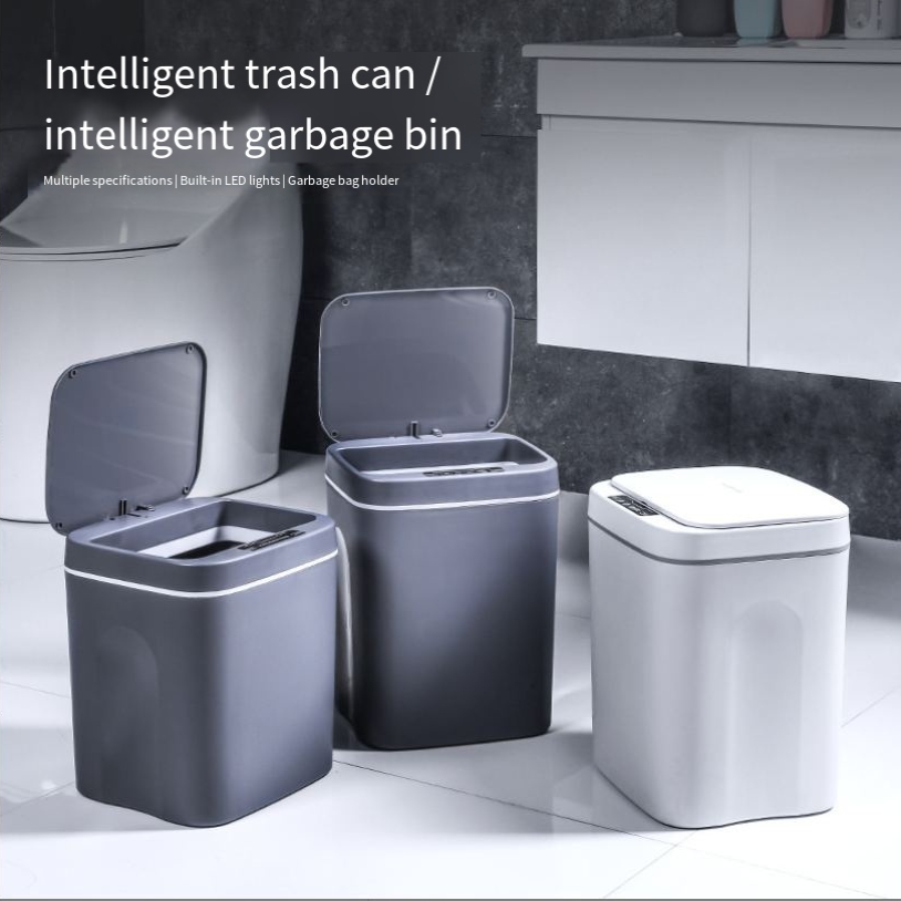 New Style Smart Trash Can Bathroom Sensor Waterproof Trash Can Plastic Creative Smart Home Trash Can