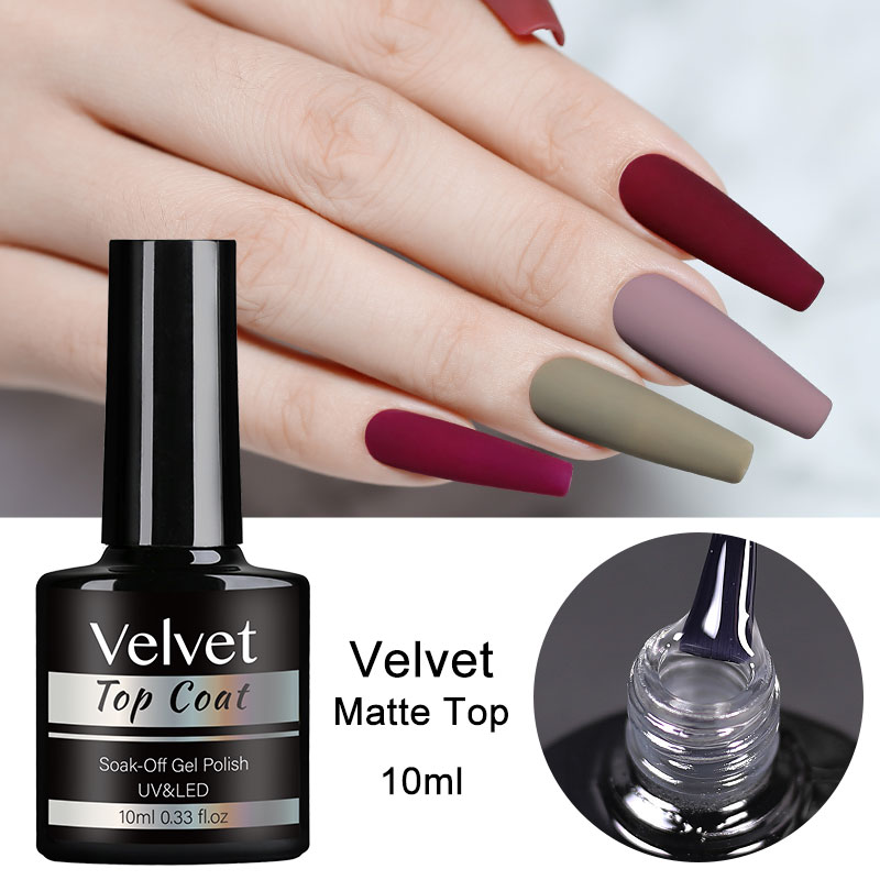 Arte Clavo Matte Velvet Top Coat UV Gel Soak Off 10ml Varnish Semi-Permanent Nail Polish Seal Gel Polish Nail Art Decorations Tools
