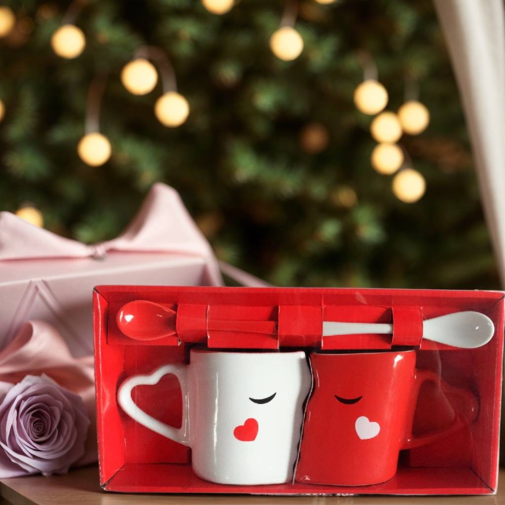 Home Furniture Festival gift creative ceramic cup couple cup gift box high end mug set event printing gift