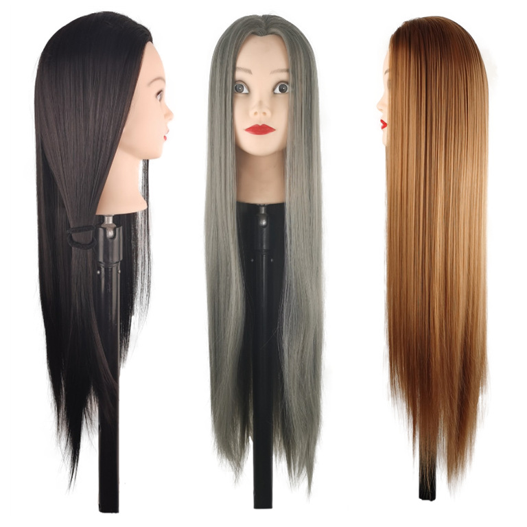 Hair Extensions & Wigs wig head model hairdressing practice hair makeup simulation hair braided doll head high temperature silk model head