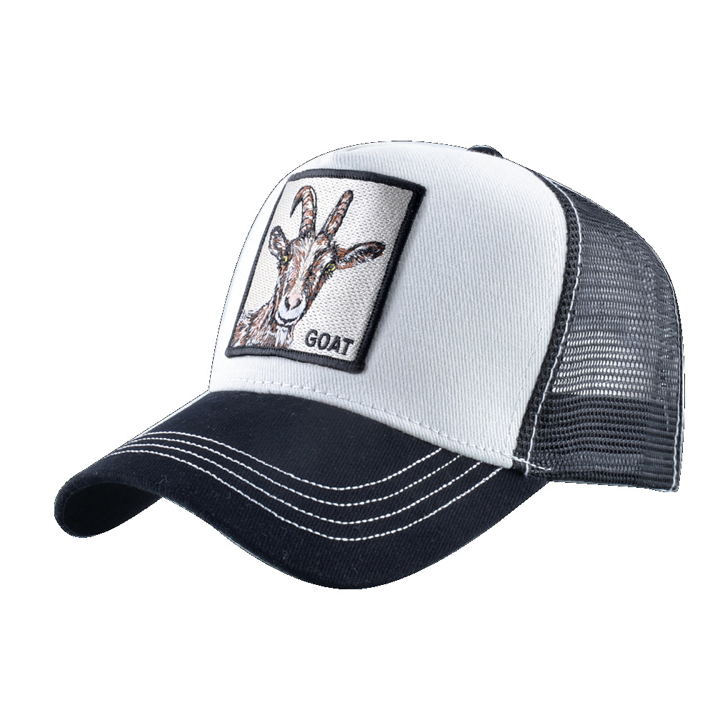 Apparel Accessories Summer Goat Embroidered Baseball Cap Animal Mesh Cap Men And Women Duckbill Cap