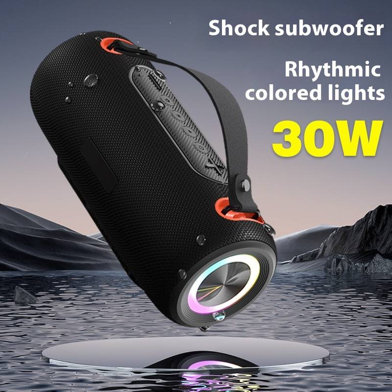 30W Portable Bluetooth Speaker With RGB Lights - IPX6 Waterproof, High-Quality Sound For Outdoor Use