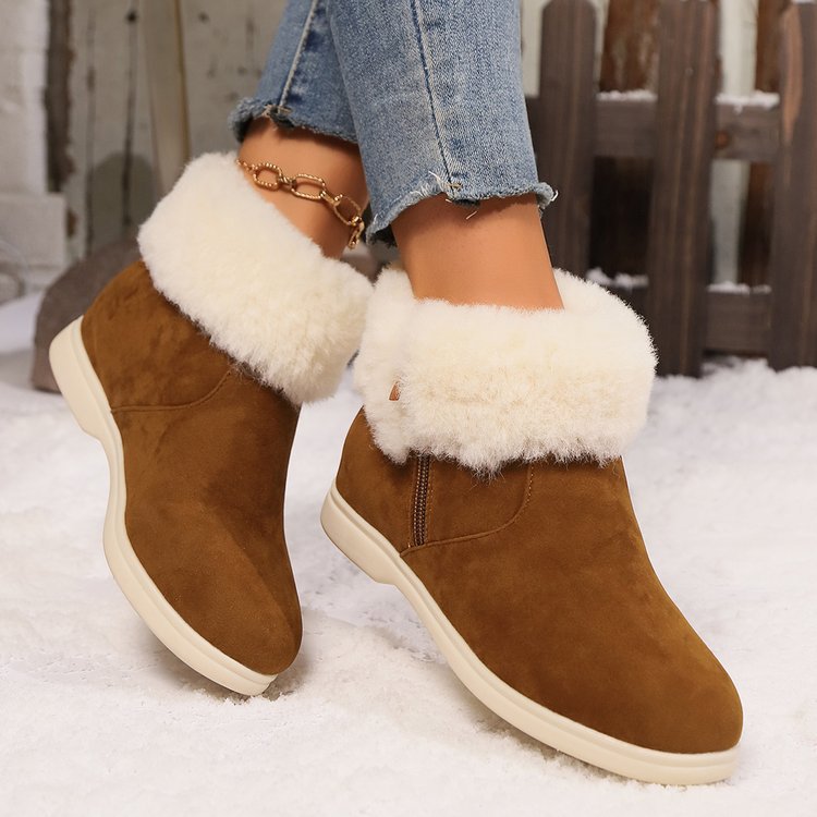 Big size snow boots women's new autumn and winter snow boots with wool and wool thick cotton boots cotton shoes
