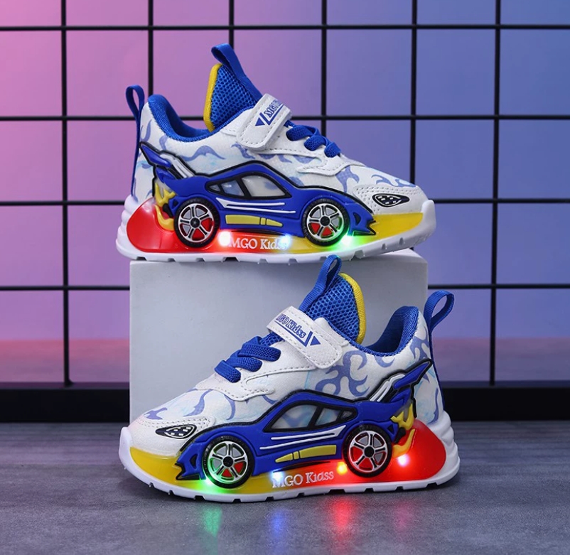 [GlowStep] Boys' Light-Up Sneakers - Cartoon LED Shoes | Toddler First Walkers