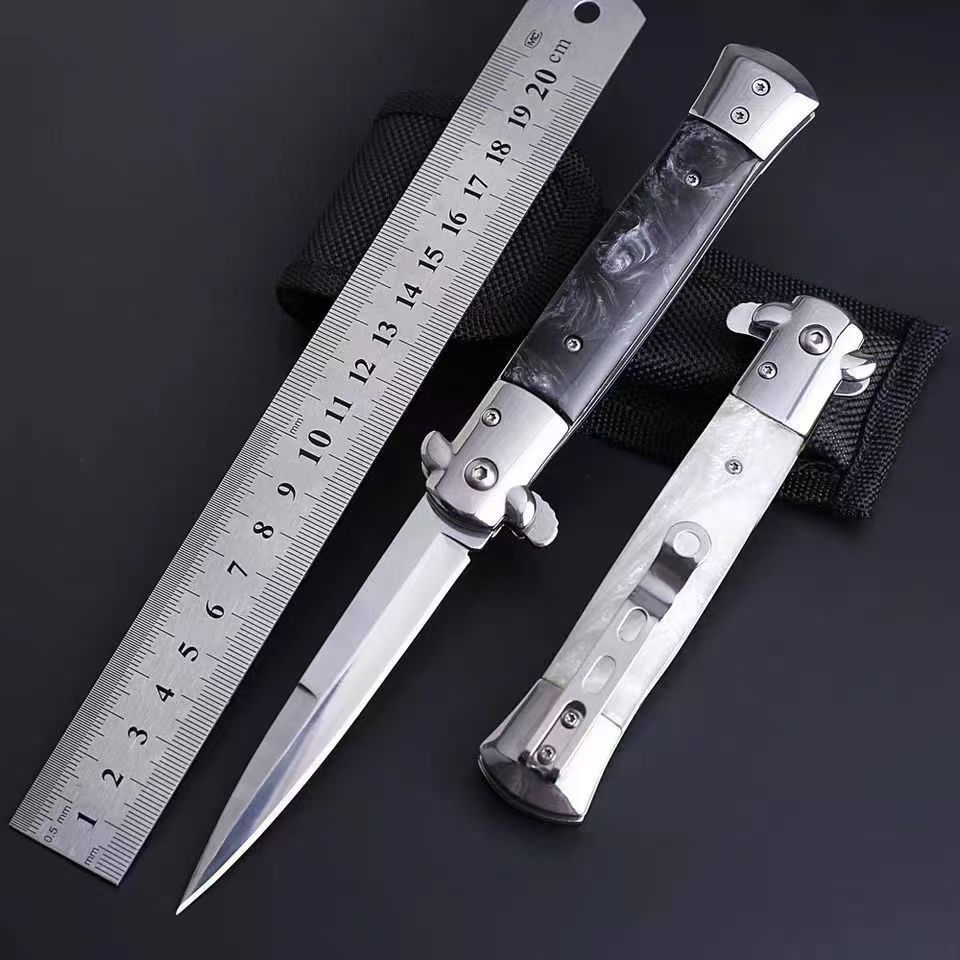 New 9.2'' Outdoor Tactical Camping Hunting Survival Pocket Folding Knife 8Cr13Mov Blade Wood Handle Rescue Utility Military Knives