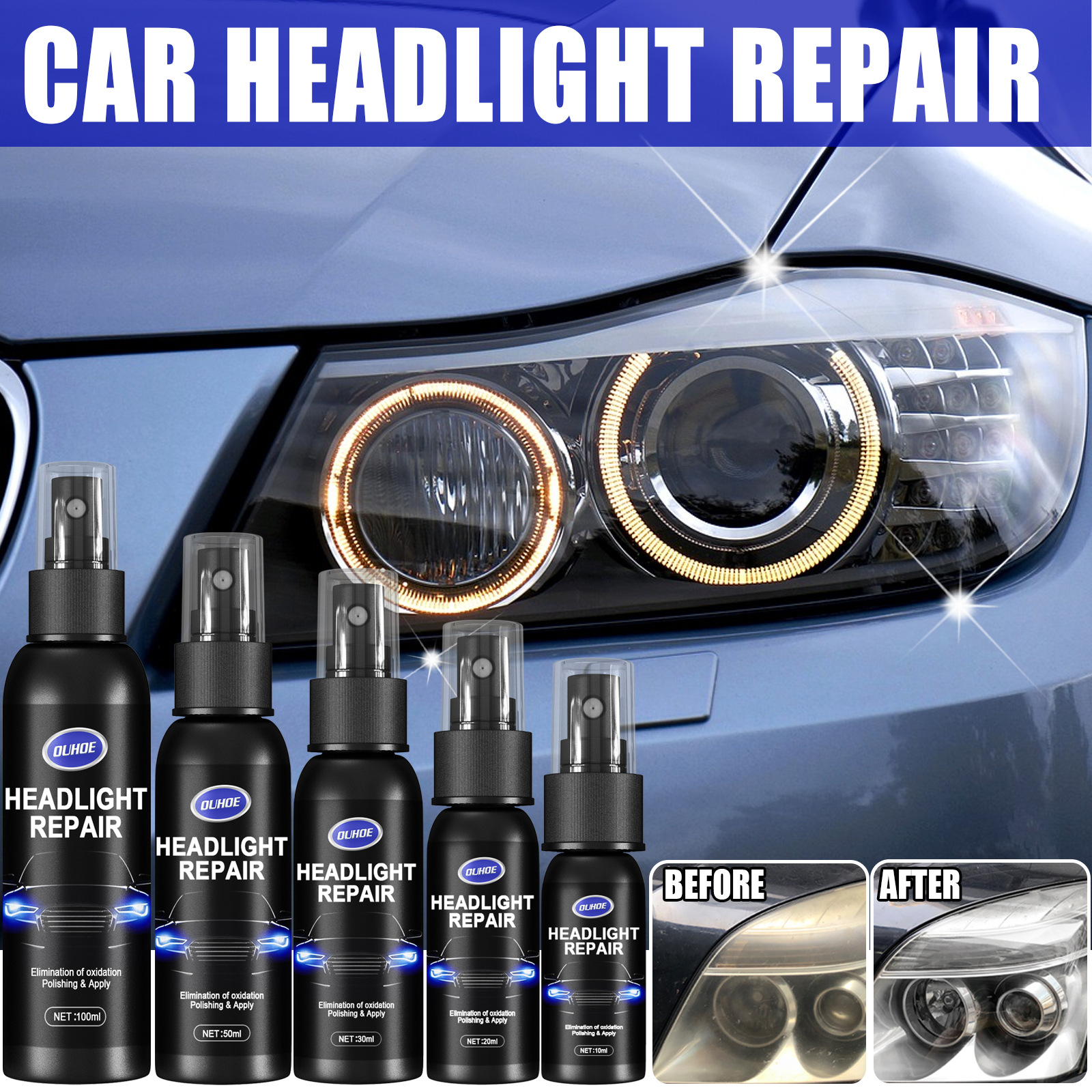 Light Repair spray Car headlight repair repair agent car headlight Cover scratch polishing