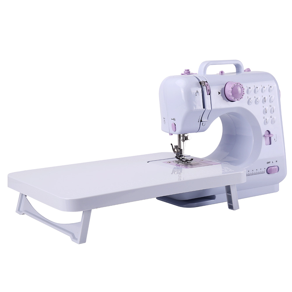 INNE Portable Sewing Machine Mini Electric Household Crafting Mending Overlock 12 Stitches With Table Pedal Beginners