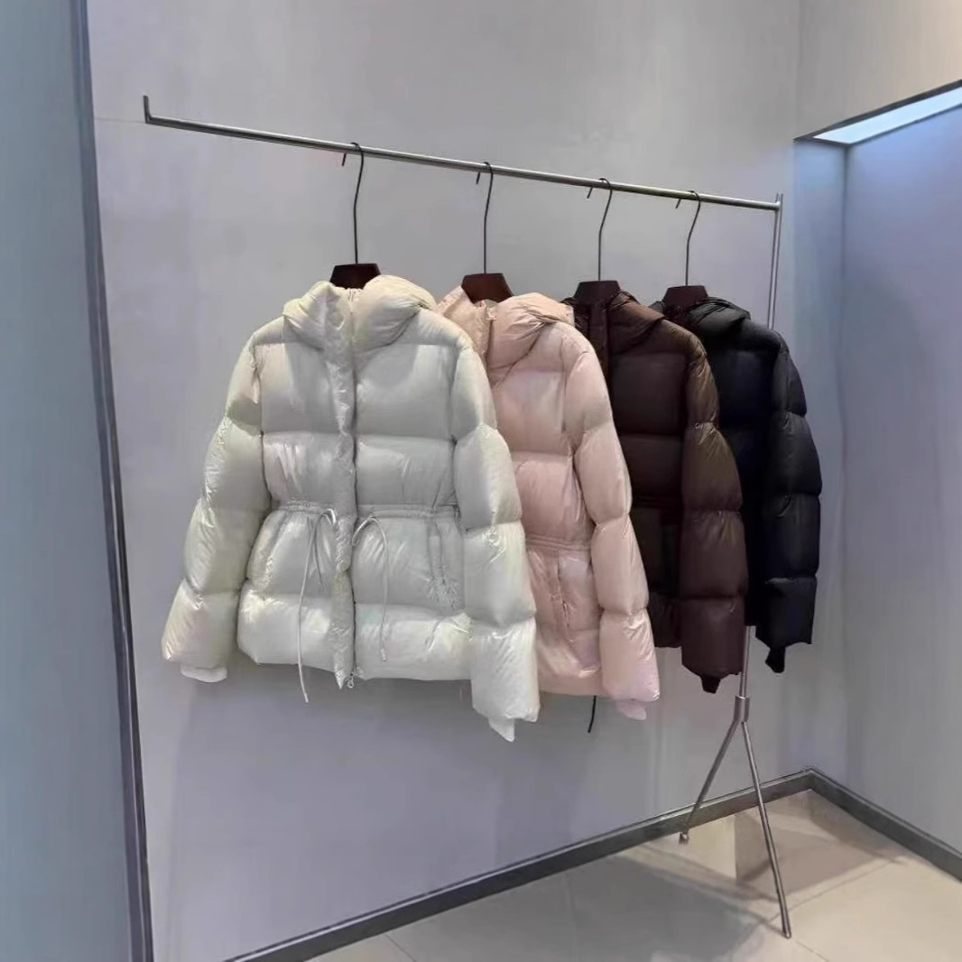 Women's Winter Thick Puffer Coat With Waist Tie, Elegant Chanel-Style Quilted Jacket In Black/White/Brown/Pink