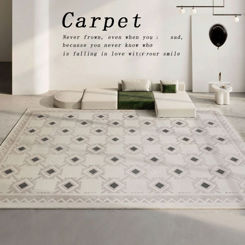 French Plaid Living Room Carpet Household Coffee Table Full-spread Anti-slip Blanket Door Bedroom Dirty-resistant Absorbent Good Carpet