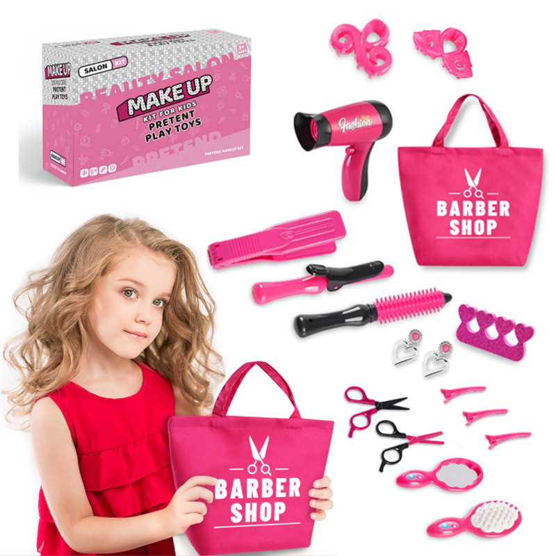 Girls play house hairdressing tools simulation hair dryer curling iron apron play barber toy