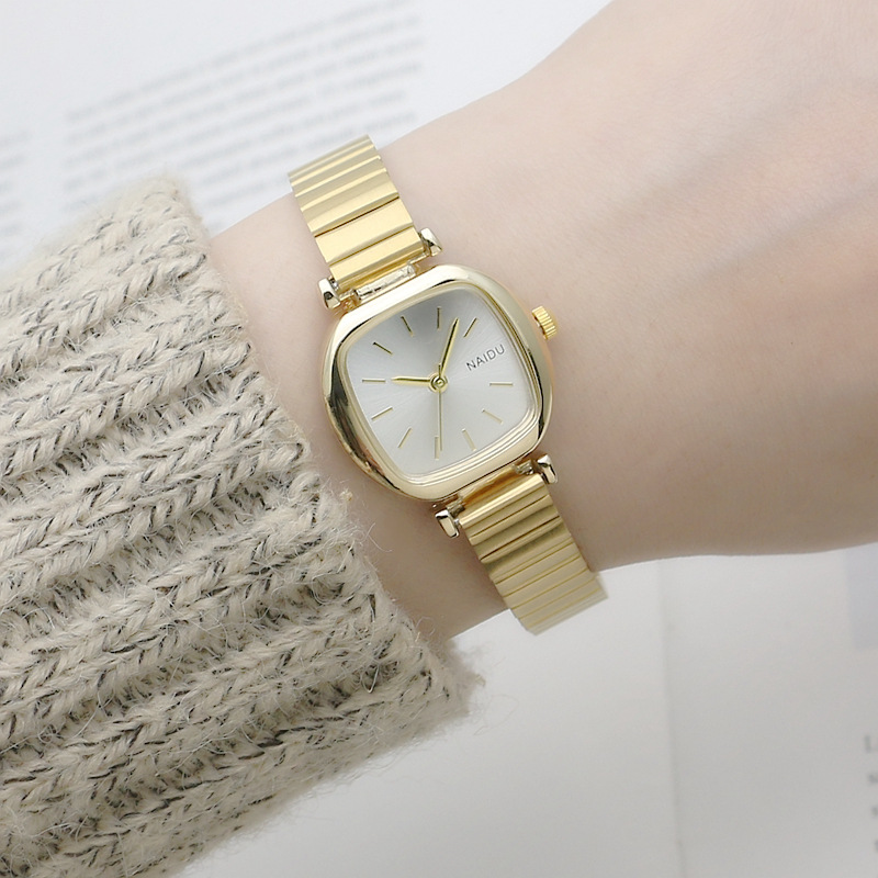 Women's Watches Oval Small Plate Bamboo Strap Girls Watch Student Net Strap Watch Ladies Watch Forest Quartz Watch Small Fresh