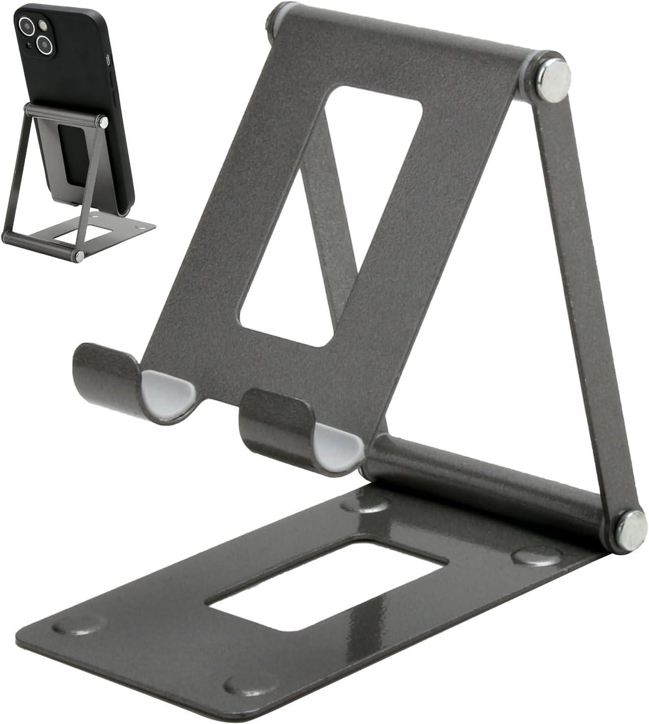 Phone Stand, Adjustable Aluminum Phone Tablet Holder Portable Desktop Stand Dock Universal Foldable