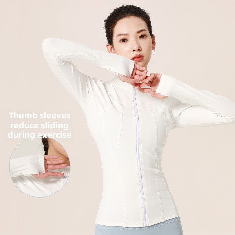 New Women's Yoga Clothes For Sports Tight Fitting Slim Fit Running Fitness Yoga Jacket Stand Up Collar Slimming And Versatile