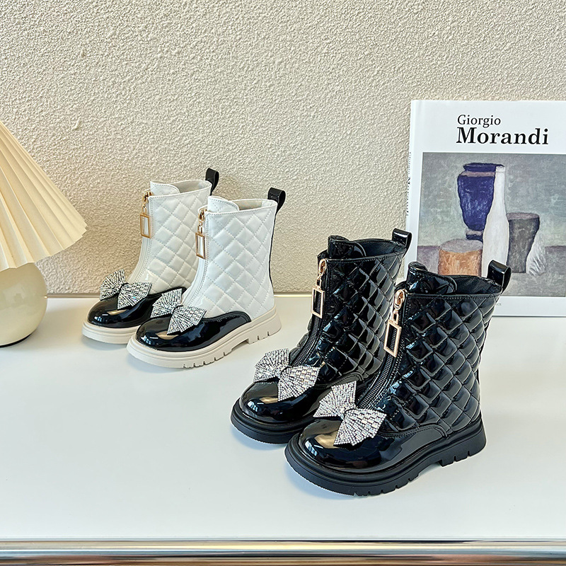 Mother&kids Girls Fashion Martin Boots 2025 Autumn New Fashion Girls Single Boots Fashion Trendy Children's Leather Boots