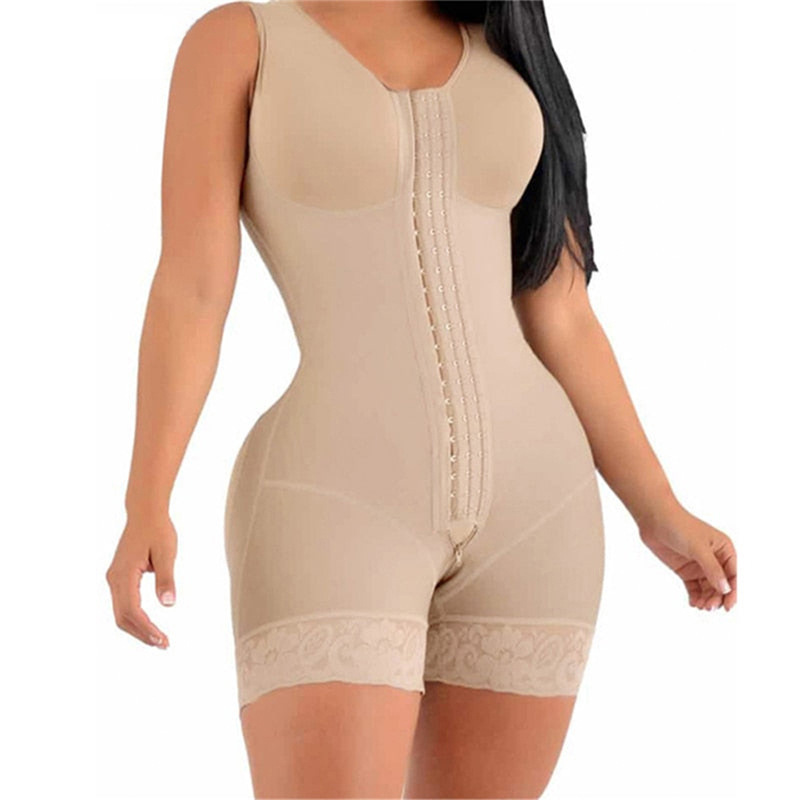 Women's clothing lift, body shaping, crotch opening, large size body shaping, breast support, tummy control corset, one-piece body shaping garment