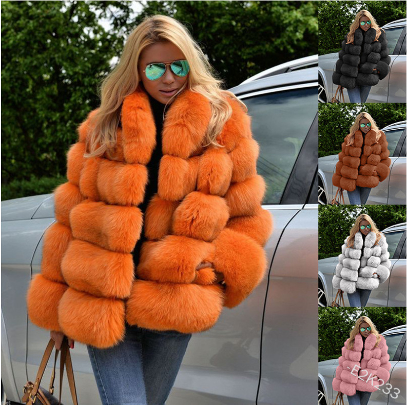 Women's fur coat women's imitation fur coat women's fox fur