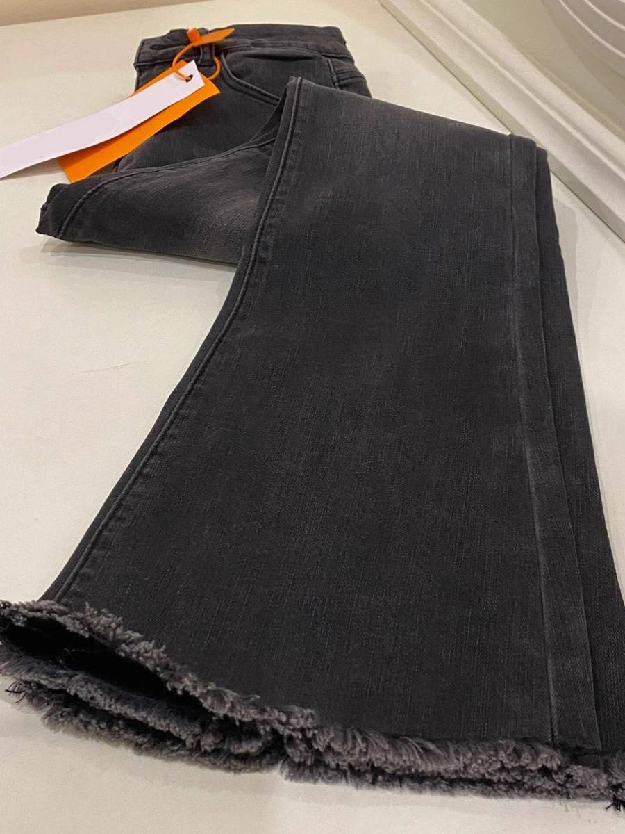 Black and gray micro-cropped jeans women's new small big size thin high waist trumpet pendant mop pants