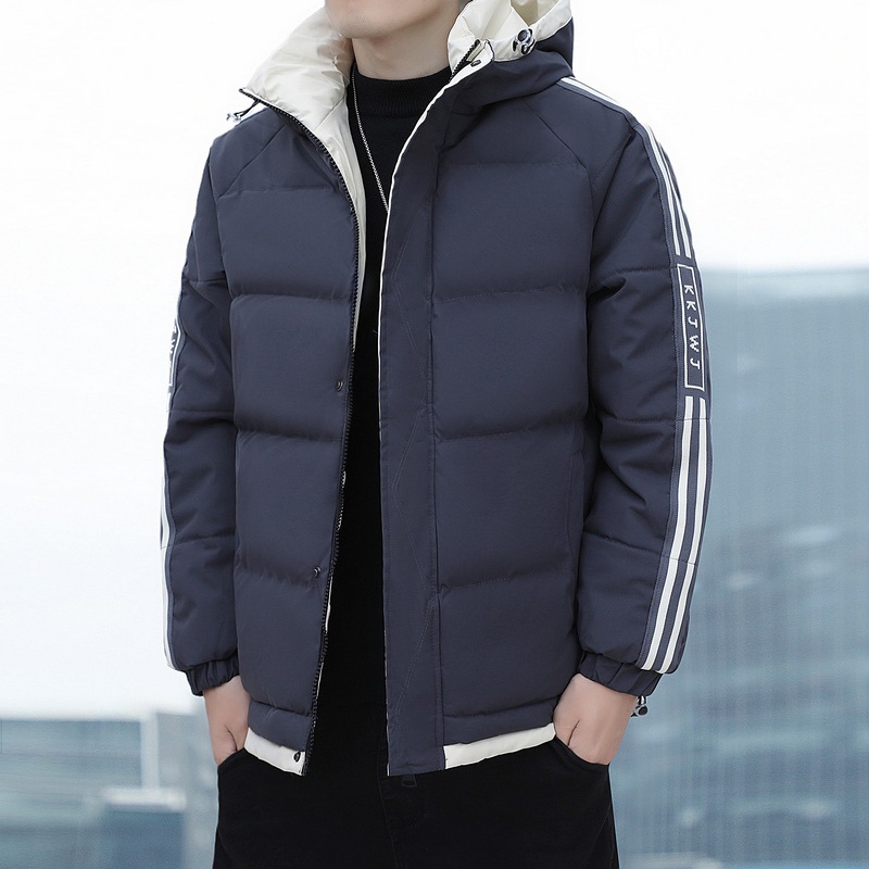 Men's Clothing 2025 Men's Cotton-padded Jacket Winter New Style Young Men's Warm Thickened Cotton-padded Jacket Hooded Fashion Jacket Wholesale