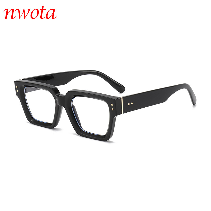 Thick Frame Anti Blue Light Flat Glasses Trendy Personality Large Frame Reading Anti Fatigue Glasses