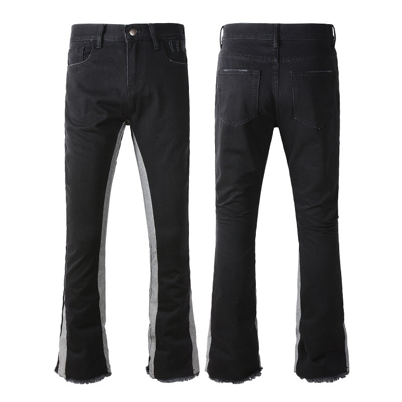 Men's Clothing Flared jeans for men, contrasting color flared jeans, washed jeans, flared jeans