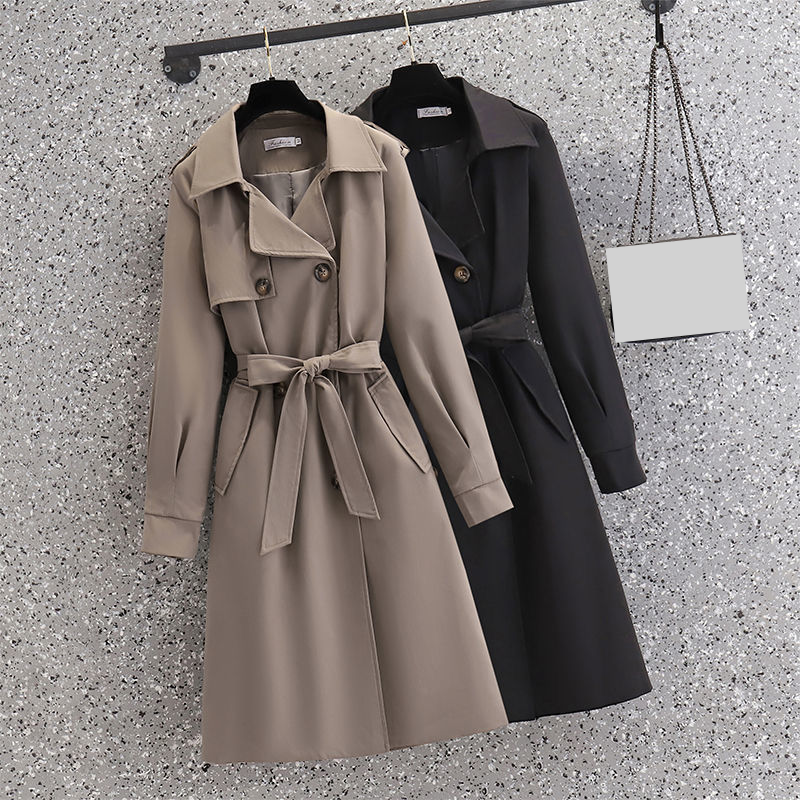 Women's Clothing Large size windbreaker jacket for women new autumn and winter mid length small temperament popular women's clothing slim