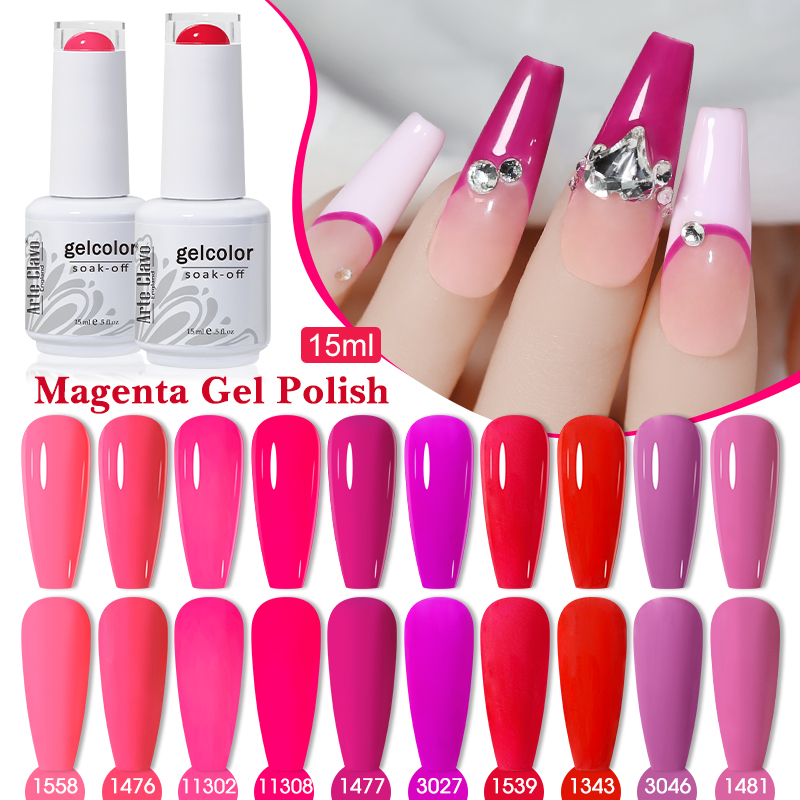 Arte Clavo Pink Series Gel Nail Polish All For Nails 15ml Soak Off UV LED Semi-permanent Solid Nail Gel Varnish At Home DIY