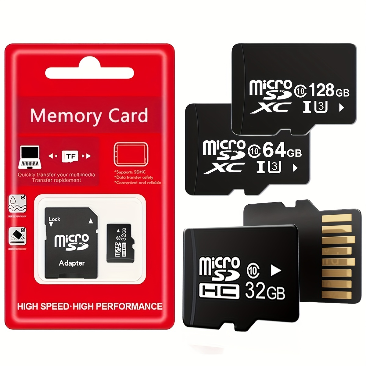 Real Memory 32GB/ 64GB /128 GB TF Flash Memory Card Class 10 Micro SD Microsd hc Card Adapter SD Memory Card Class10 With Adapter
