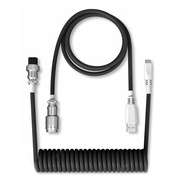 Type C USB Cable Mechanical Keyboard Coiled Cable Wire Mechanical Keyboard Aviator Desktop Computer Aviation Connector