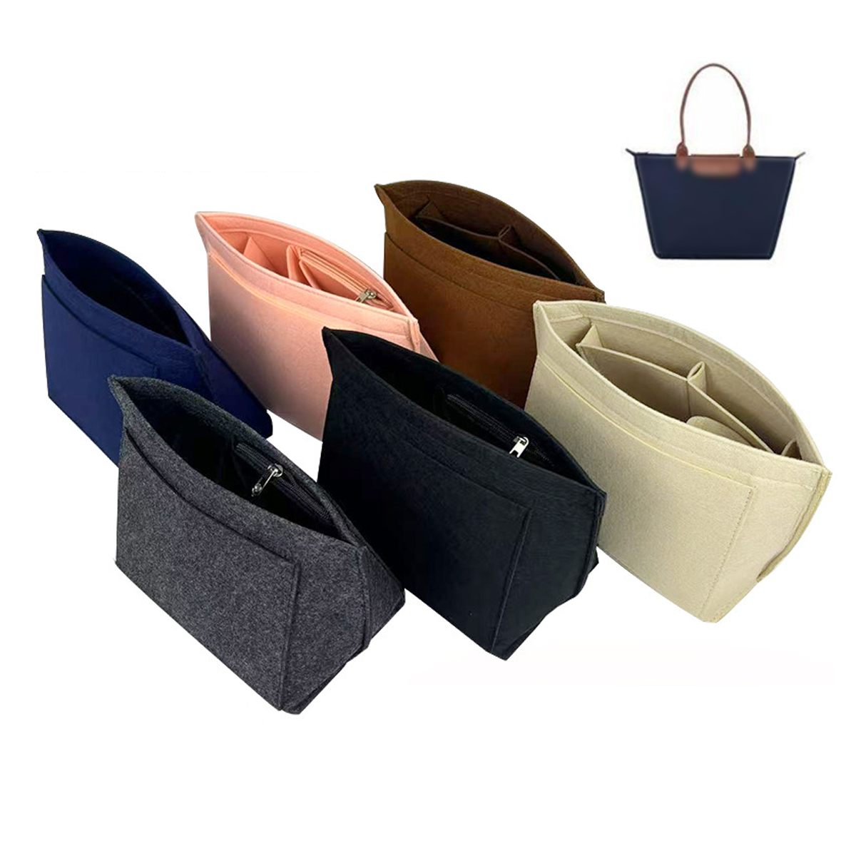 Bag Inserts Felt Inner Liner Bag, Large-capacity Felt Storage Bag, Medium Bag For Organizing Bag, Felt Dumpling Makeup Bag