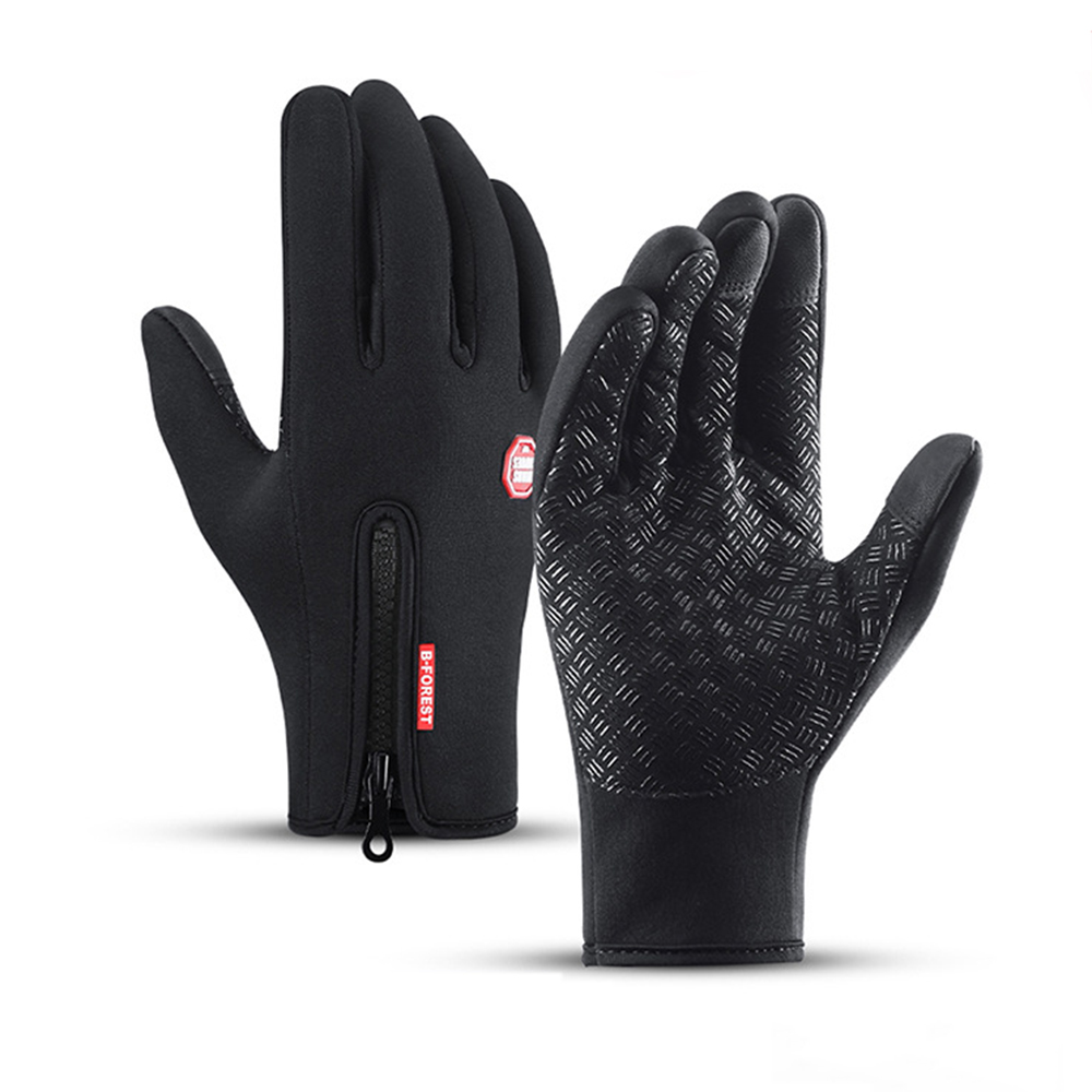 Touch screen cycling gloves for men Winter outdoor windproof and cold warm fishing cycling gloves for women Mountaineering touch waterproof