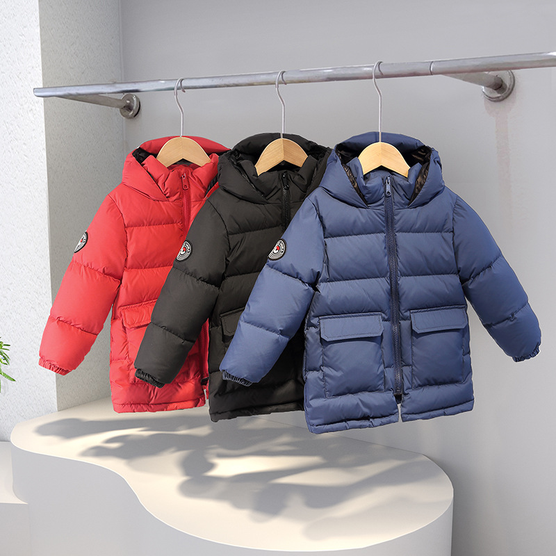 kid's clothing Goose children's down jacket thickened medium long white duck down baby winter coat