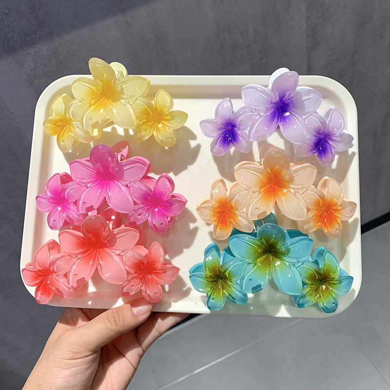 Women's Hair Accessories Plumeria Large Hair Clip New Hair Clip Back Of The Head Flower Shark Clip High End Hairpin Hair Accessories