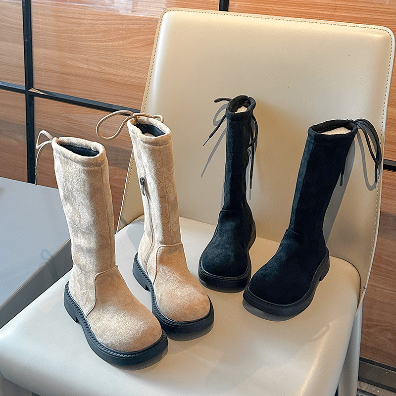 Kids' shoes Girls high boots autumn and winter new style boots children's Martin boots girls knee high single boots princess knight boots