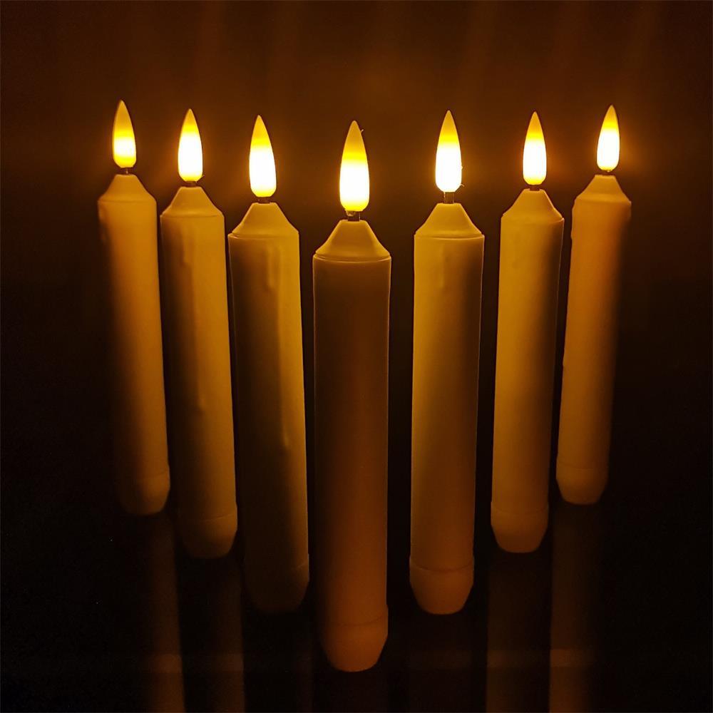 Factory direct led electronic candle lamp 3D Wick craft candle wedding arrangement proposal props electronic long wax
