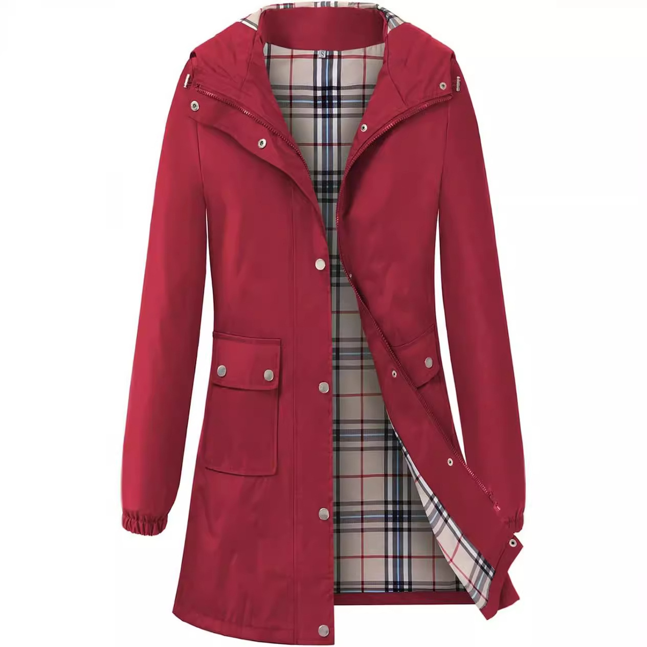 Damenbekleidung Heißer Verkauf Damen-Windjacke Wasserdicht Mit Kapuze Leichte Damen Regen- Und Winddichte Outdoor-Windjacke Lang