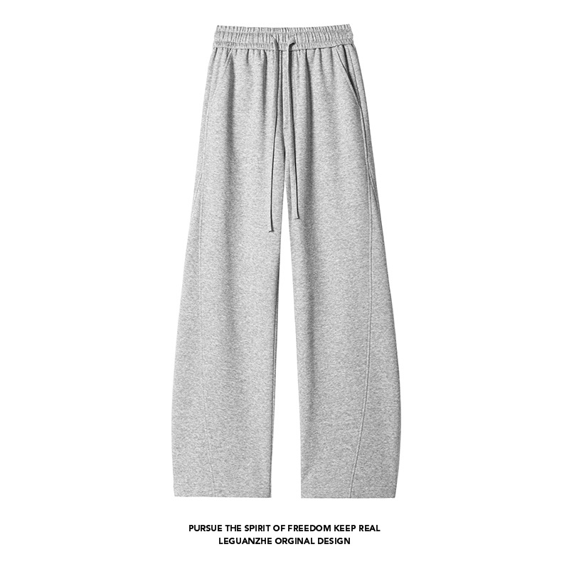 Men's Clothing High Street Drop Crotch Joggers - Loose Fit Straight Leg Sweatpants For Casual & Retro Streetwear (White-Grey, Grey, Black, Navy Blue)
