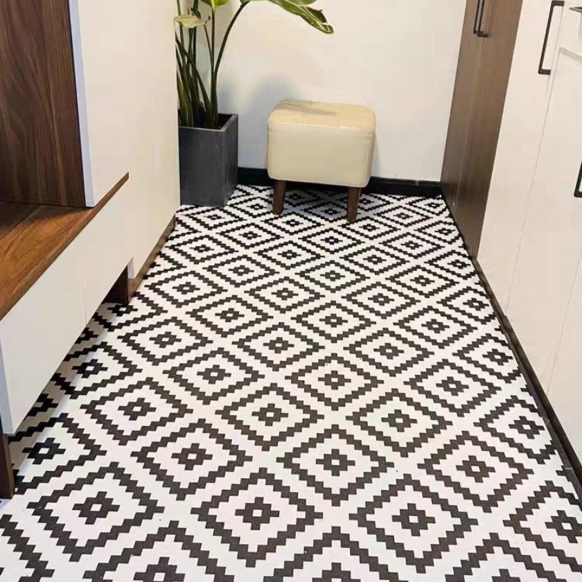 Home Furniture Simple wash free entrance door mat leather dirt resistant cutting entrance door non slip feet porch home waterproof