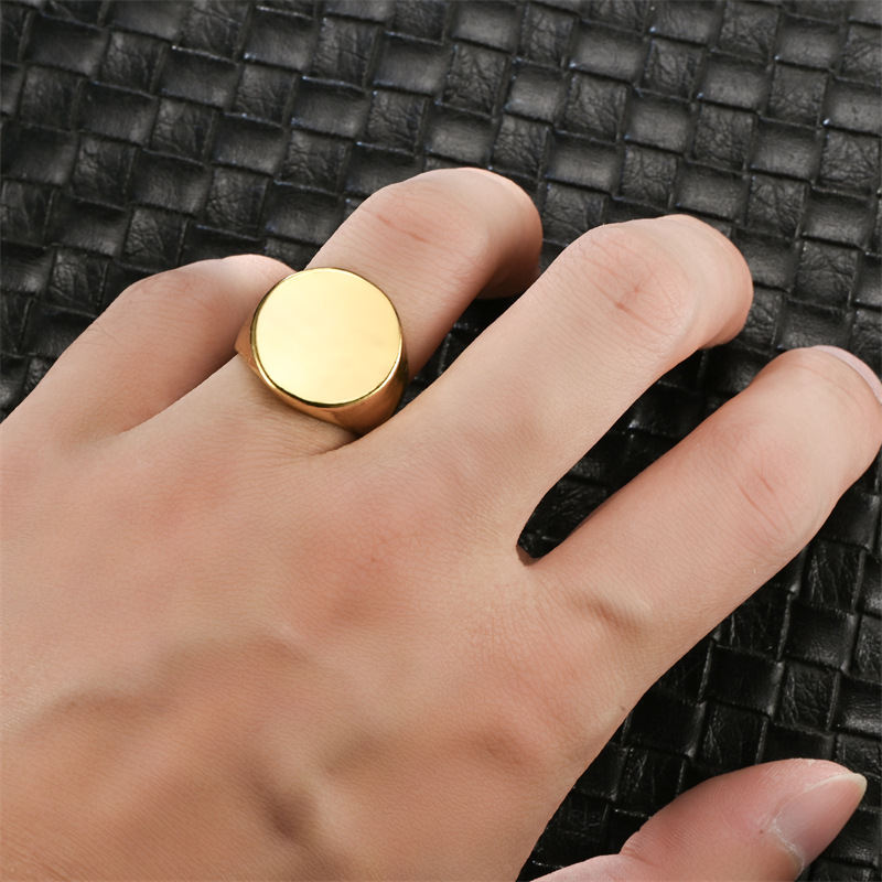 Smooth Ring Retro Men's Ring Simple Smooth Ring Jewelry