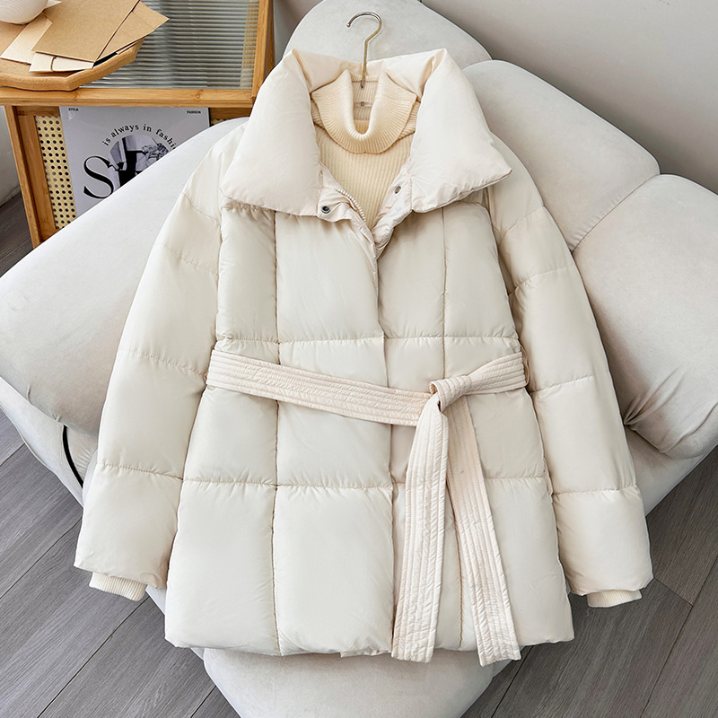 Women's Clothing Winter New Mid Length winter coats Cotton Jacket Internet Celebrity Loose Thickened Waist Slim Cotton Jacket Women