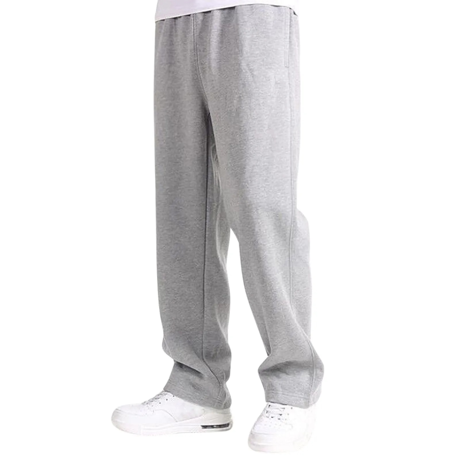 Frühling Männer Plus Größe Solide Baggy Lose Elastische Baumwolle Jogginghose Casual Hosen Herbst Gerade Hosen