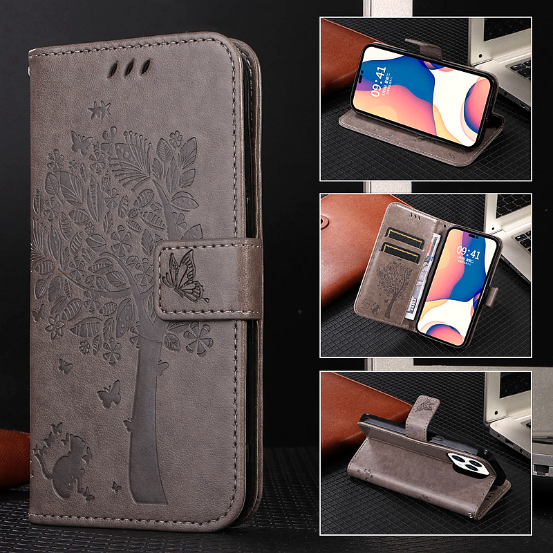 Wallet Case for Nothing Phone 1 Lovely Embossed Cat Card Pocket Phone Case Stand Holder PU Leather Flip Cover