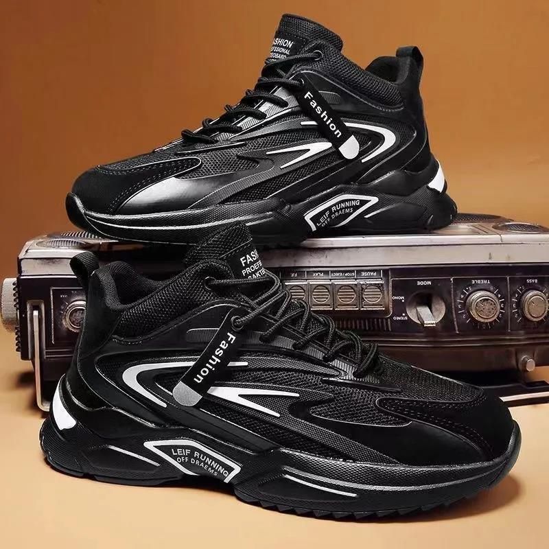 Man Walking Shoes Tennis Shoes Sneakers Canvas Absorption Sneakers Footgear Mesh Slip Resistant Breathable Shock