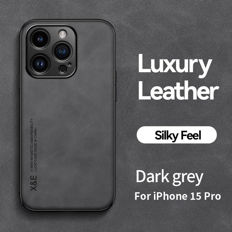 Sheepskin Case For iPhone 11 12 13 14 15 Pro Max 14 Plus XS Max XR X 7 8 Plus Cover Magnetic Leather Shockproof Bumper