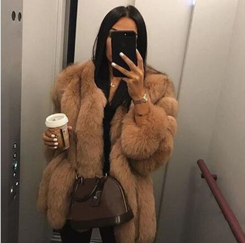 Women's Clothing Fur Coat For Women New Autumn And Winter Fox Fur Mid-Length Artificial Fur Fur Coat