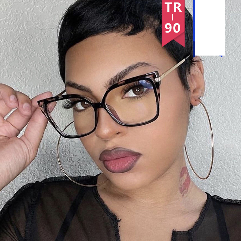 Unisex Square flat lens women's glasses frame anti-blue light ins camera frame